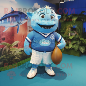 Sky Blue Tona maskot maskot...