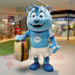 Sky Blue Tona maskot maskot...