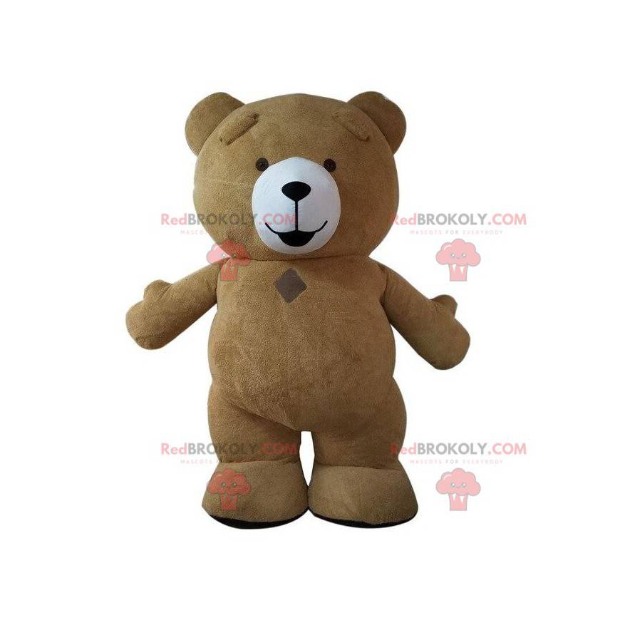 Storbrun bjørnemaskot, brun bamse-kostyme - Redbrokoly.com