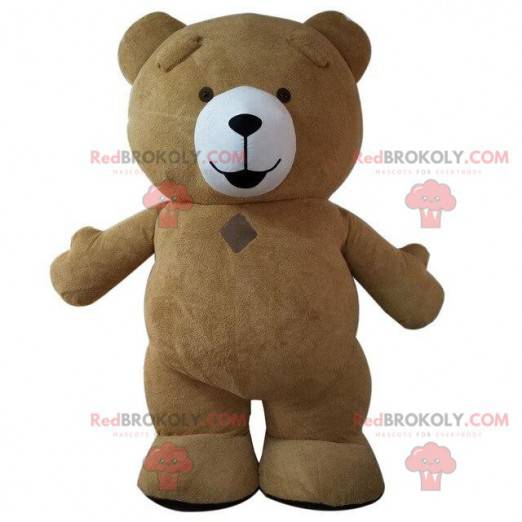 Storbrun bjørnemaskot, brun bamse-kostyme - Redbrokoly.com