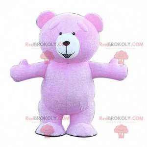 Opblaasbare paarse teddybeer mascotte, paars berenkostuum -