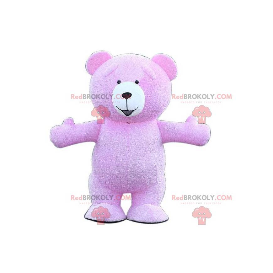 Nafukovací maskot fialový medvídek, kostým fialového medvěda -