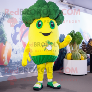 Geel Broccoli mascotte...