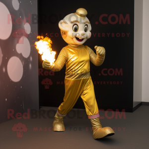 Gold Fire Eater maskot...