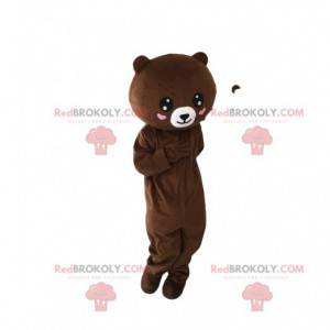 Teddybeer mascotte met harten, berenkostuum - Redbrokoly.com
