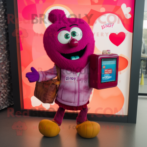 Magenta hart mascotte...