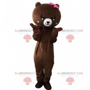 Teddybeer mascotte met harten, berenkostuum - Redbrokoly.com