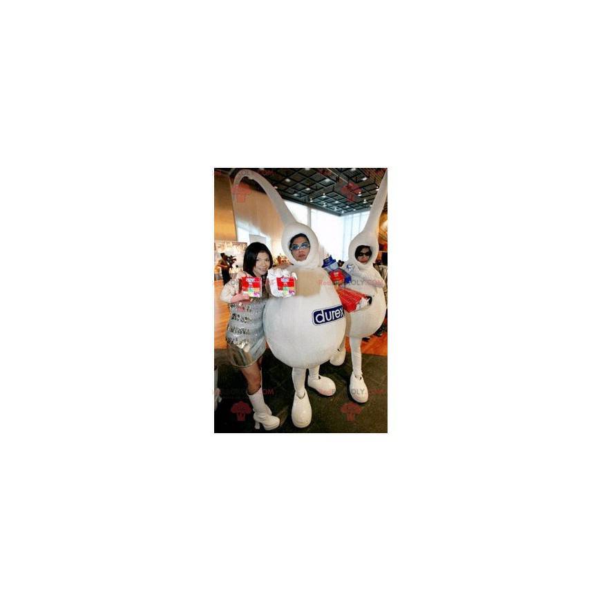 2 white mascots of the Durex brand - Redbrokoly.com