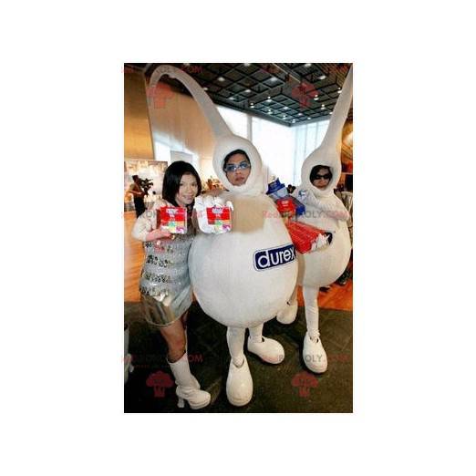 2 white mascots of the Durex brand - Redbrokoly.com