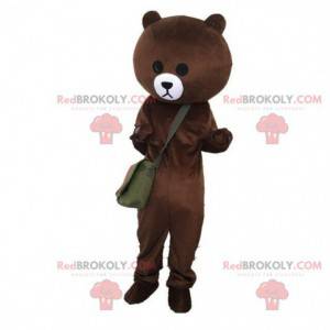 Bear mascotte met een tas, teddybeer kostuum - Redbrokoly.com
