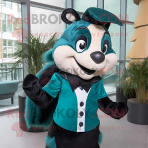 Teal Skunk mascotte kostuum...