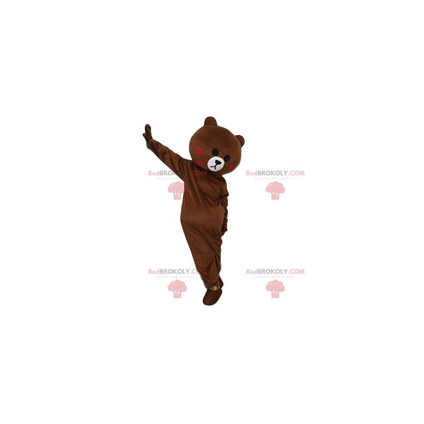 Brown teddy bear mascot, bear costume, teddy bear -