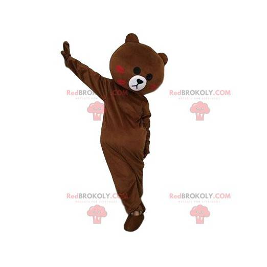 Mascote urso de pelúcia marrom, fantasia de urso, urso de