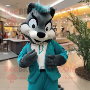 Teal Skunk mascotte kostuum...