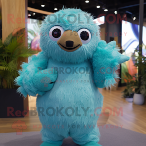 Cyan Sloth mascotte kostuum...