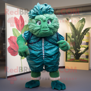 Teal Cabbage Leaf mascotte...
