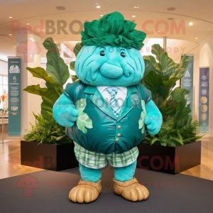 Teal Cabbage Leaf mascotte...