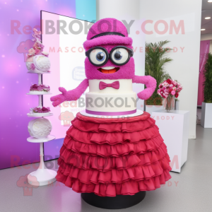 Purpurowy tort weselny w...