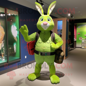 Lime Green Rabbit mascotte...