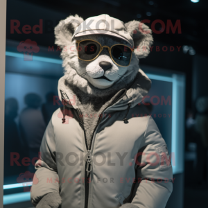 Grå Puma maskot kostym...
