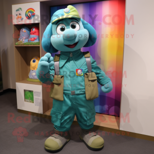 Personaje de mascota Teal...