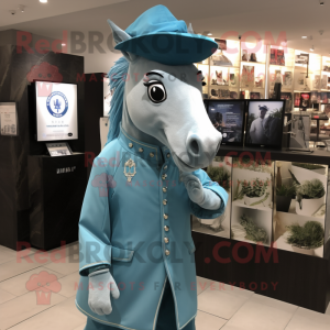 Cyan Heste maskot kostume...