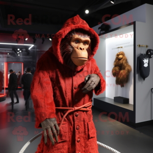 Rød sjimpanse maskot drakt...