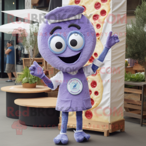 Lavendel Pizza Slice maskot...