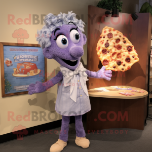 Lavendel Pizza Slice maskot...