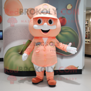 Peach Doctor mascot costume character dressed with a Playsuit and Foot pads