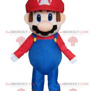 Mascote Mario, famoso encanador de videogame, fantasia de Mario