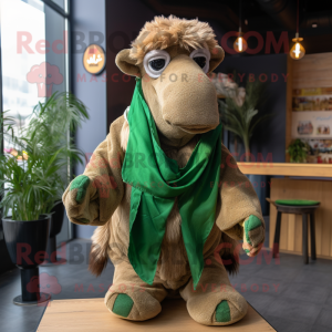 Grøn Camel maskot kostume...