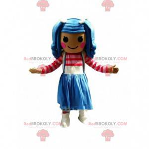 Mascot colorful girl, very colorful girl costume -