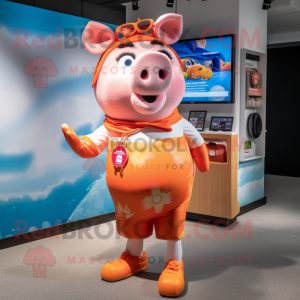 Peach Pig mascotte kostuum...