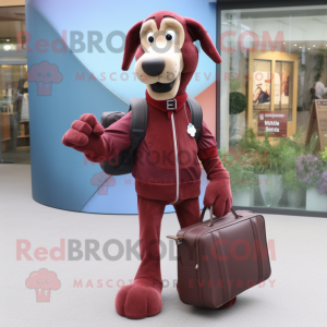 Maroon Dog maskot kostume...