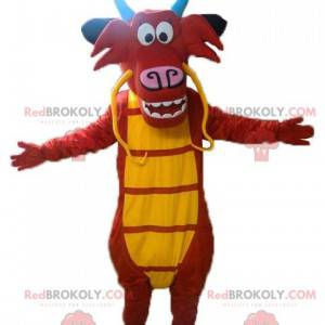 Mascot Mushu, de beroemde draak in Mulan, rode draak -