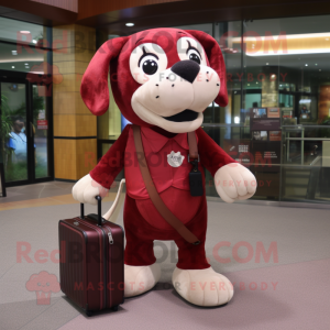 Maroon Dog maskot kostume...