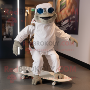 Hvit skateboard maskot...