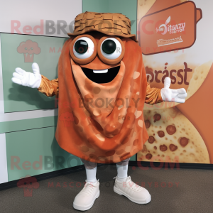 Rust Lasagna mascot costume character dressed with a T-Shirt and Cufflinks