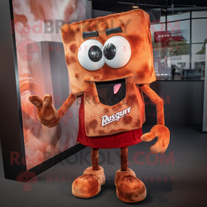 Rust Lasagna mascot costume character dressed with a T-Shirt and Cufflinks