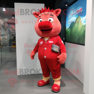 Red Sow maskot drakt figur...