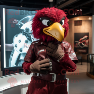 Maroon Crow maskot kostume...