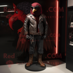 Maroon Crow maskot kostume...