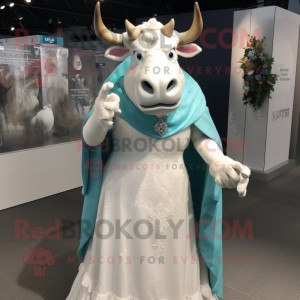 Teal Zebu mascotte kostuum...