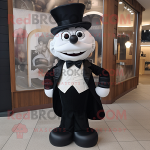 Black Hourglass mascot costume character dressed with a Poplin Shirt and Bow ties