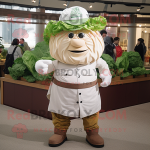 Tan Corned Beef And Cabbage mascot costume character dressed with a Poplin Shirt and Caps