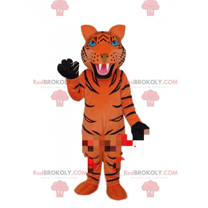 Maskot oranžový tygr s černými pruhy, kostým tygra - Maskot oranžový tygr s černými pruhy, kostým tygra -
