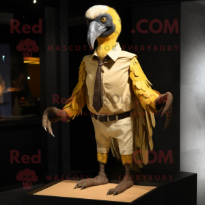 Gold Vulture maskot kostume...