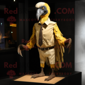Gold Vulture mascot costume character dressed with a Chinos and Belts