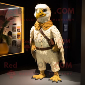 Gold Vulture mascot costume character dressed with a Chinos and Belts